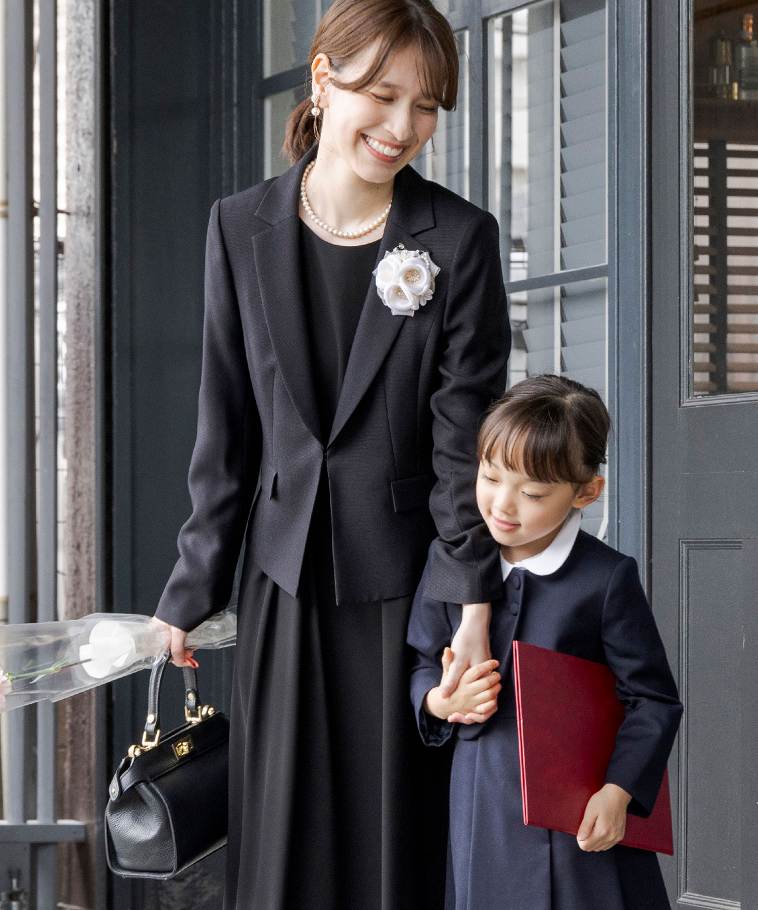 ノーカラーロングジャケット＆オールインワン