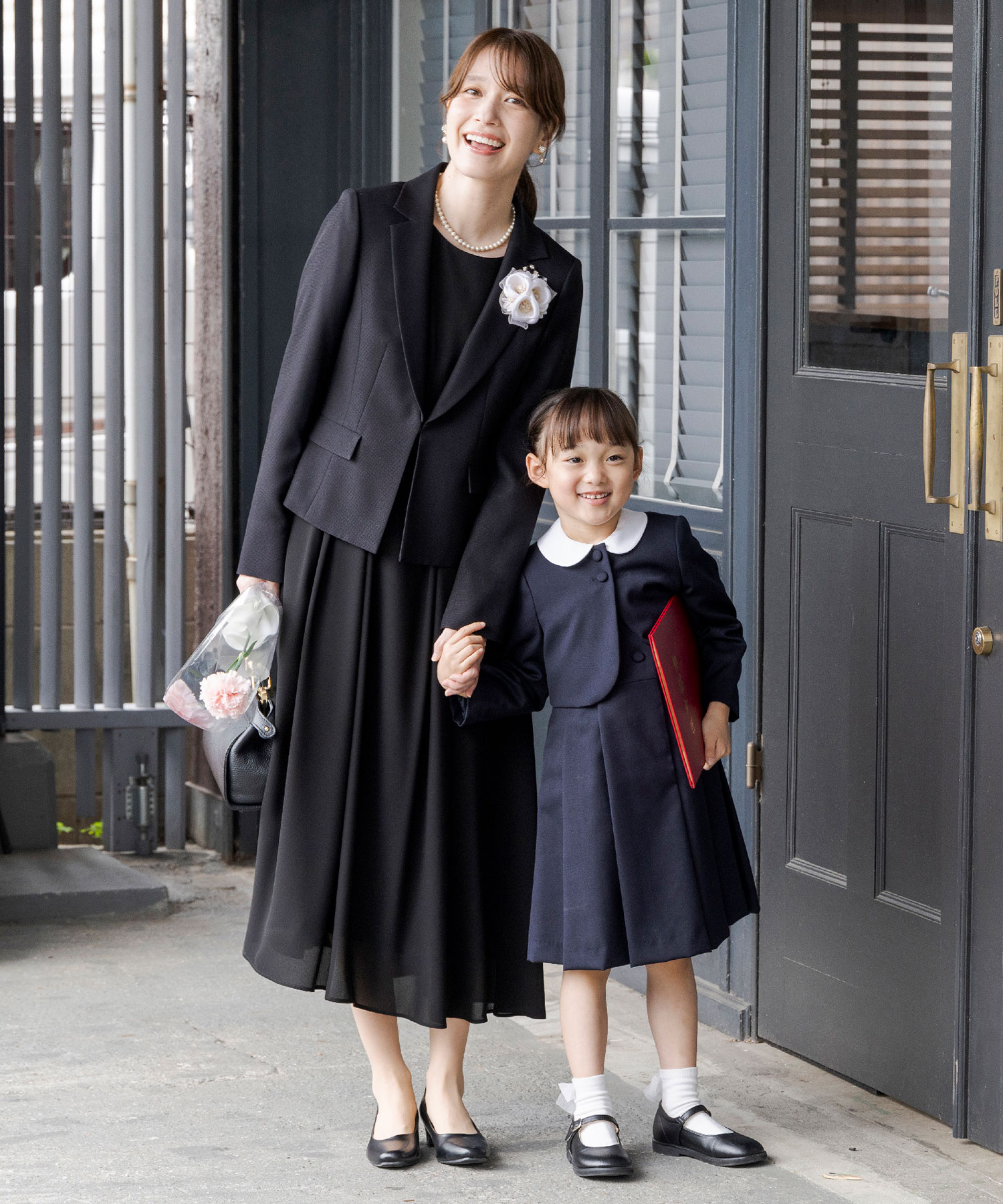 ノーカラーロングジャケット＆オールインワン