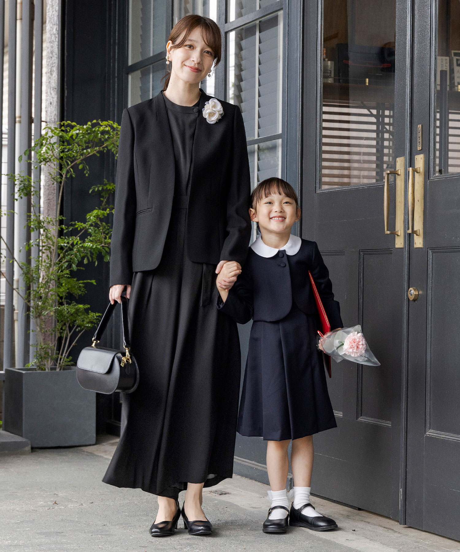 ノーカラーロングジャケット＆オールインワン