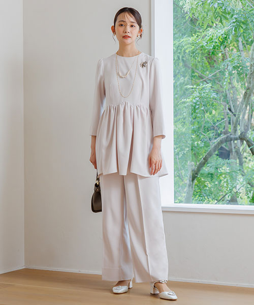 【chaco】単品ペプラム切替ブラウス（セットアップ可）/セレモニー