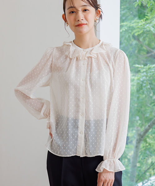 【troisiemechaco】ラッフルフリルブラウス単品/セレモニー